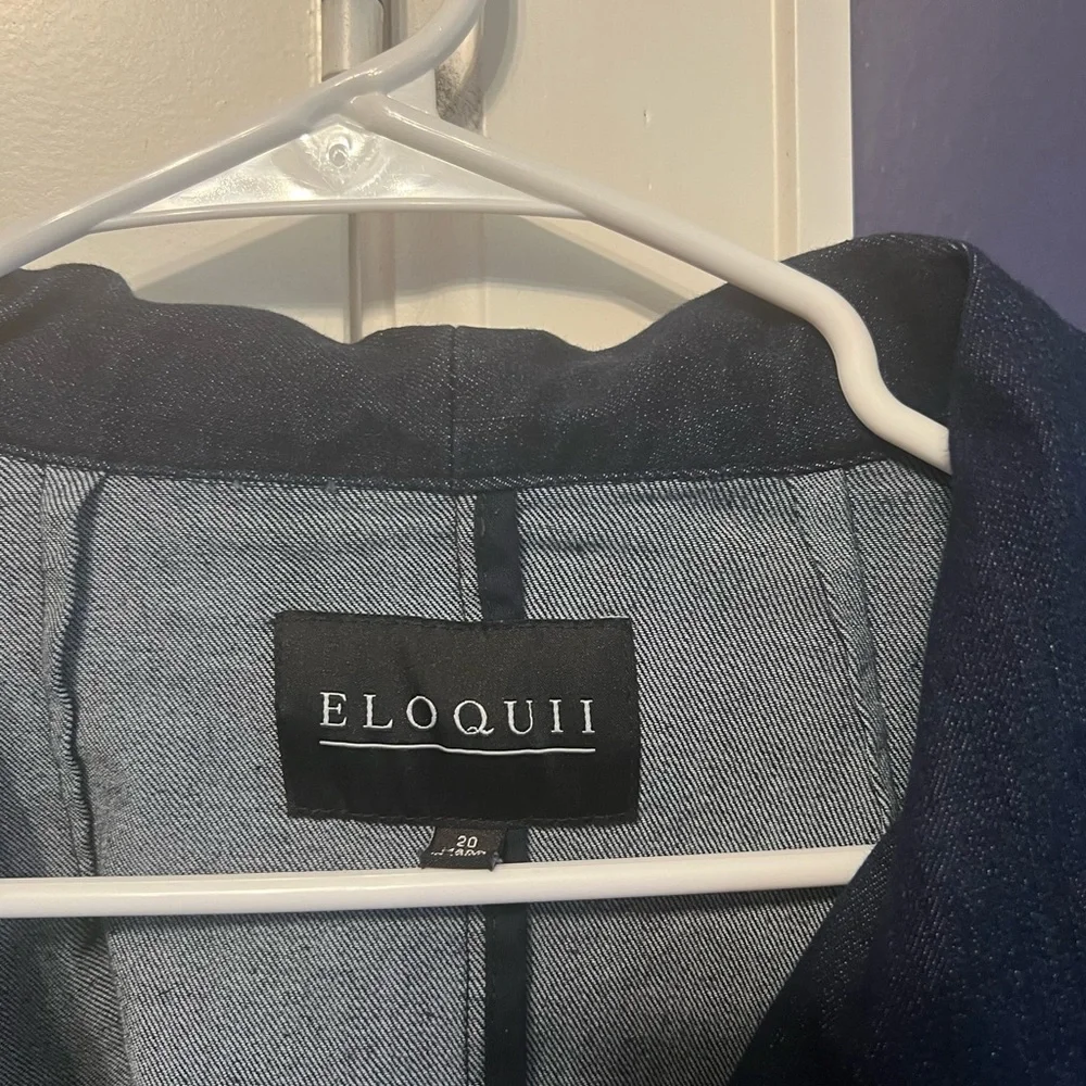 Eloquii Women's Navy Blue Double-Breasted Jacket - Picture 3 of 3